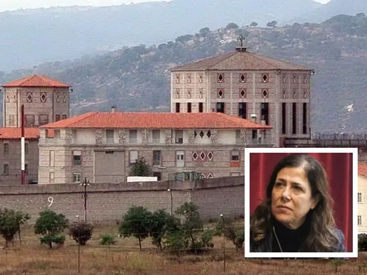 Alessandra Todde (nel riquadro) contro i 41 Bis a Badu 'e Carros