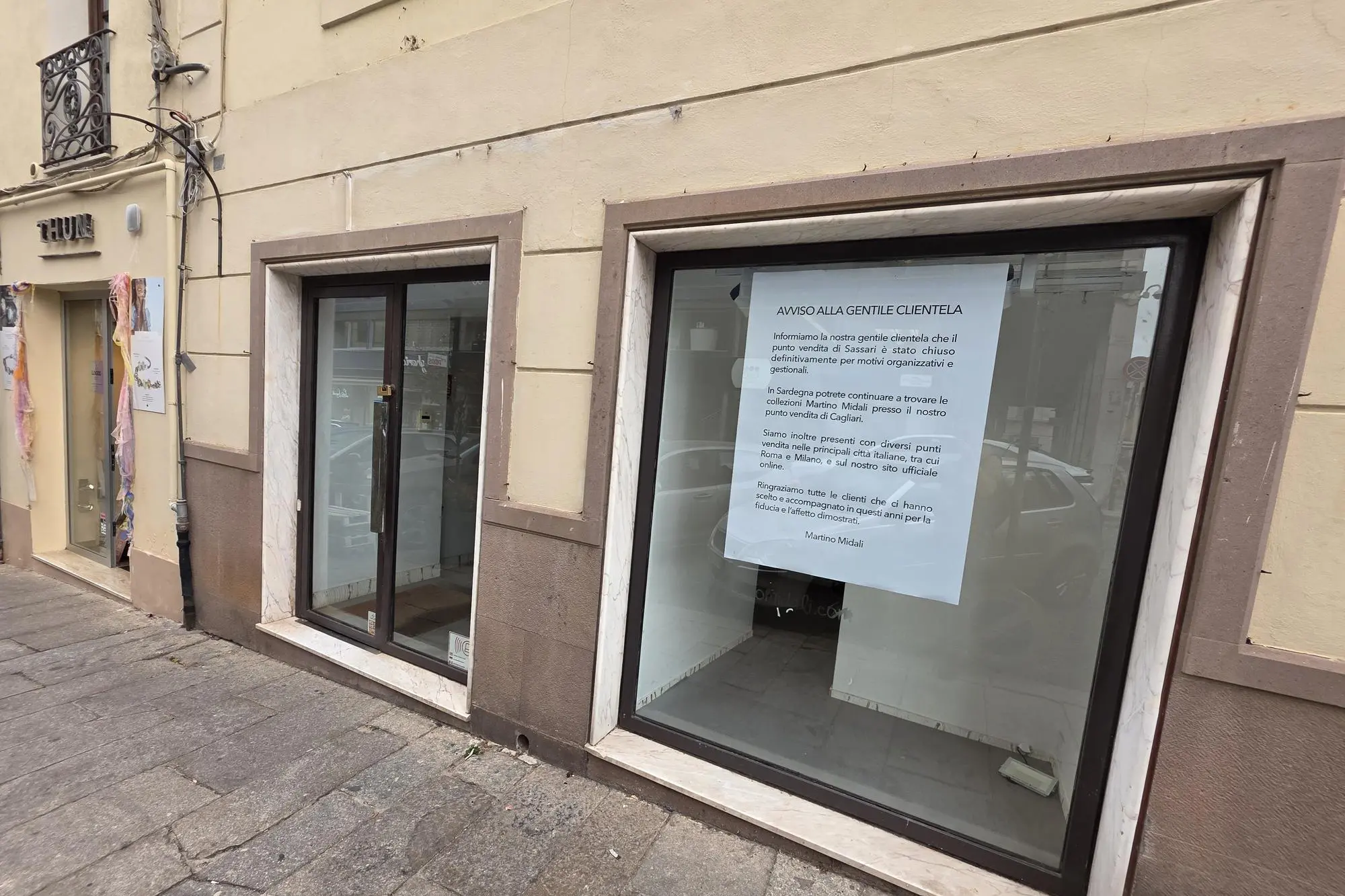 Chiusura del negozio Martino Midali