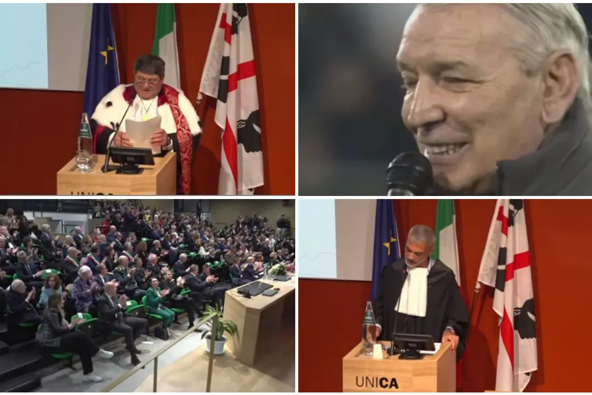 Alcune immagini dalla cerimonia a Cagliari (foto da frame video)