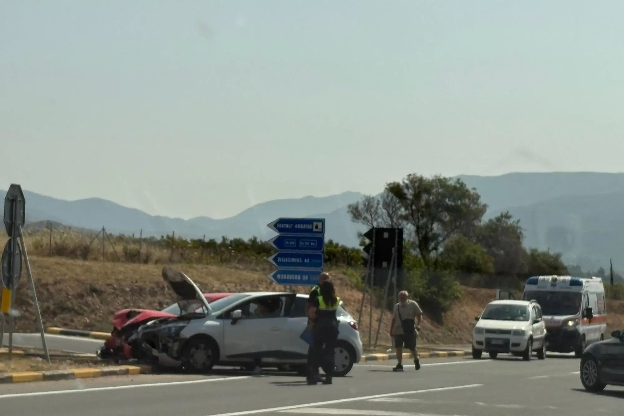 L'incidente (foto L'Unione Sarda)