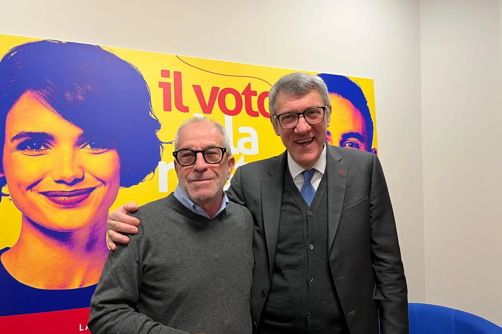 Maurizio Landini con il segretario generale della Cgil Sardegna, Fausto Durante (foto Carta)