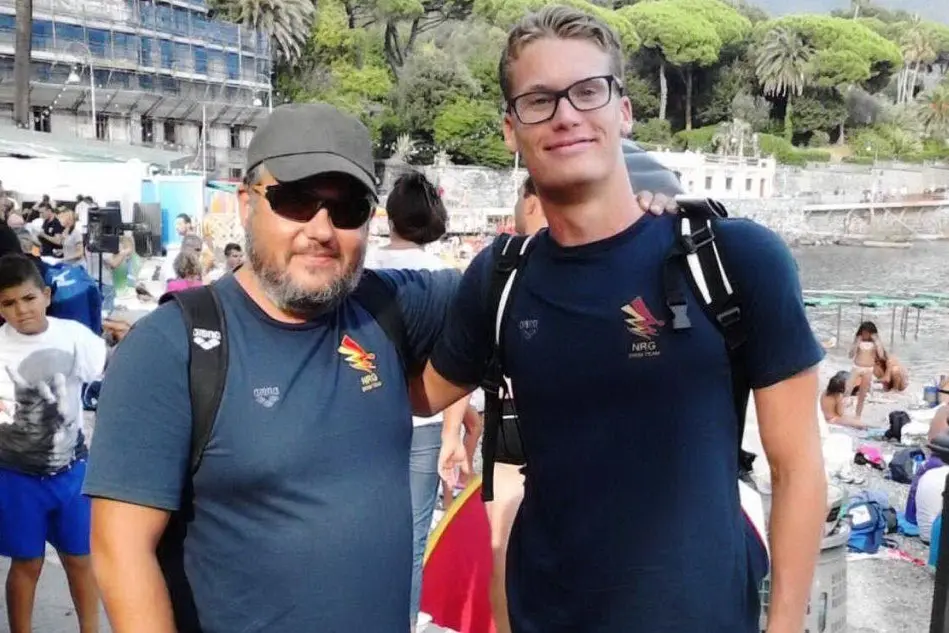 Marcello Guidi (a destra) con il suo allenatore Marco Pinna