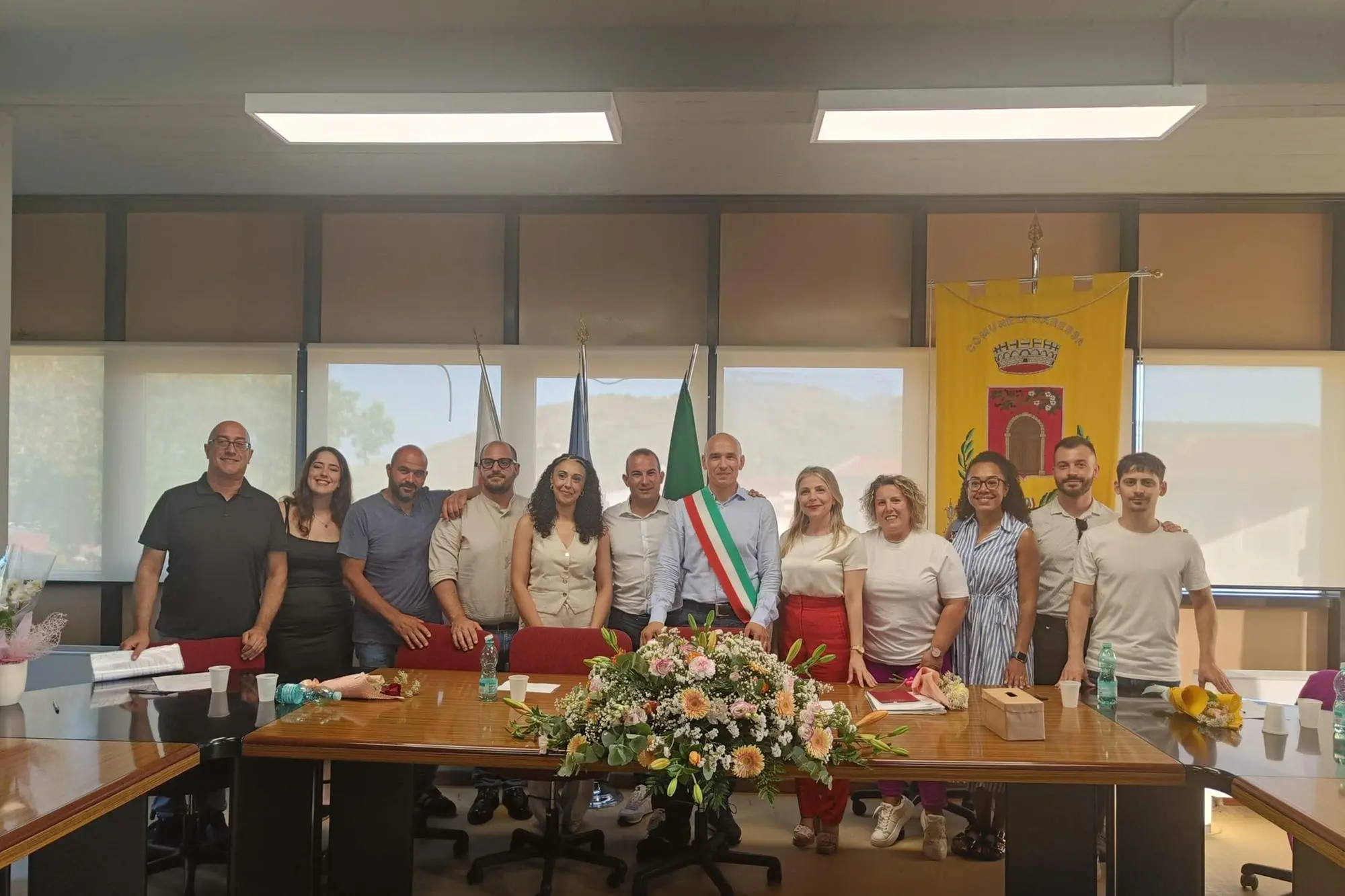 Il nuovo consiglio comunale di Baressa (foto concessa)