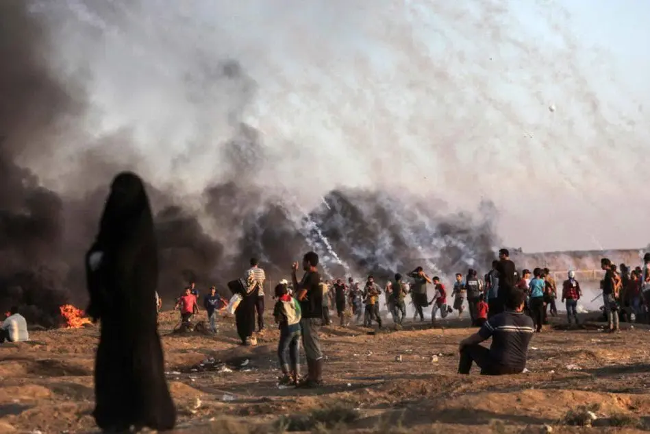 Un'immagine dei recenti scontri a Gaza City (foto Ansa)