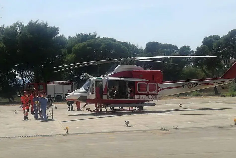 L'elicottero atterrato al Marino