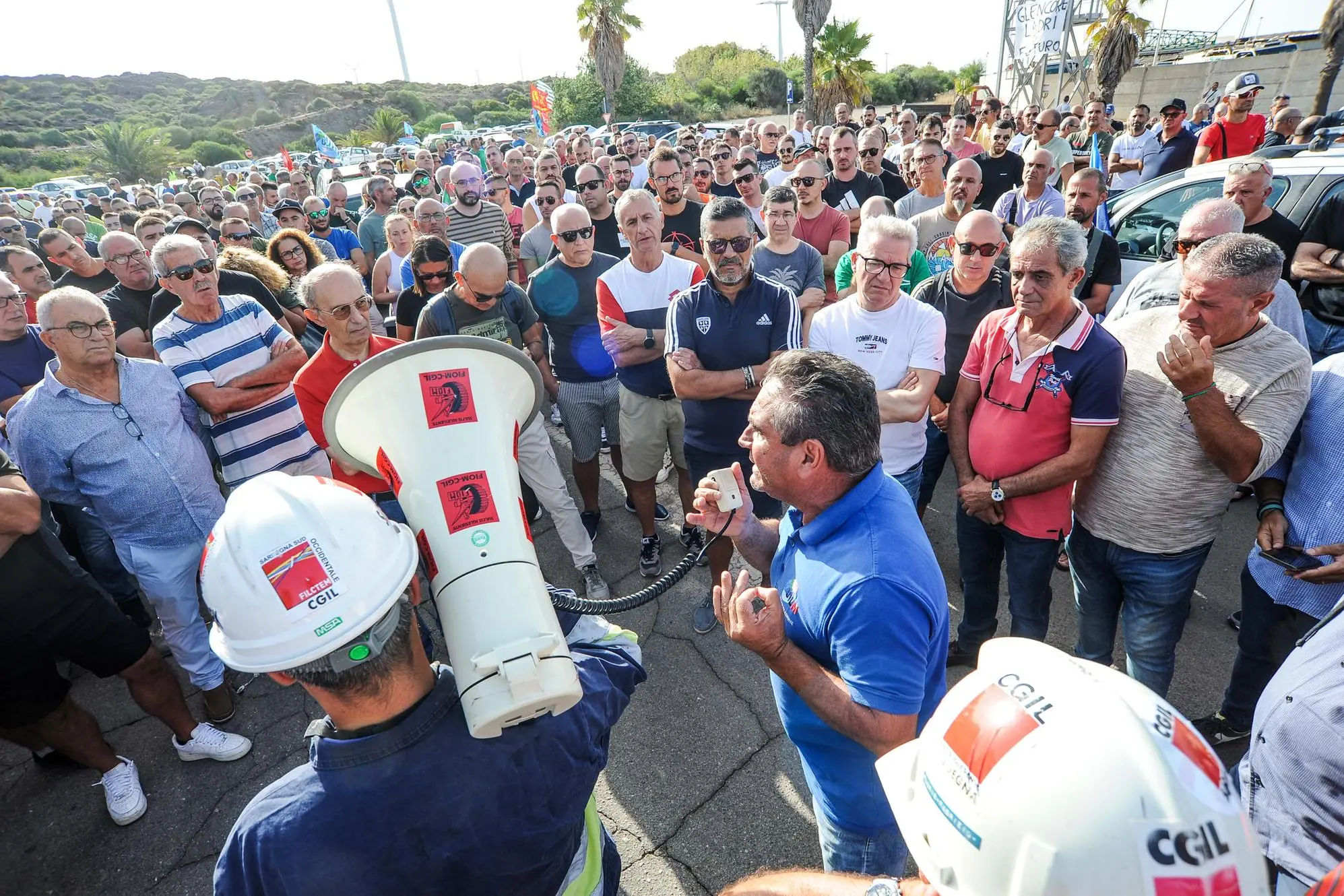 Un recente sciopero alla Portovesme srl (foto Angelo Cucca)