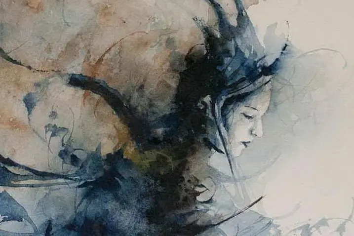 Daniele Serra, "Coga", acquerello su carta, 2018