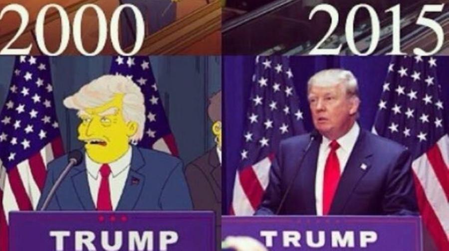 Nel 2000 in una puntata dei Simpson, Trump è presidente degli Stati Uniti d'America