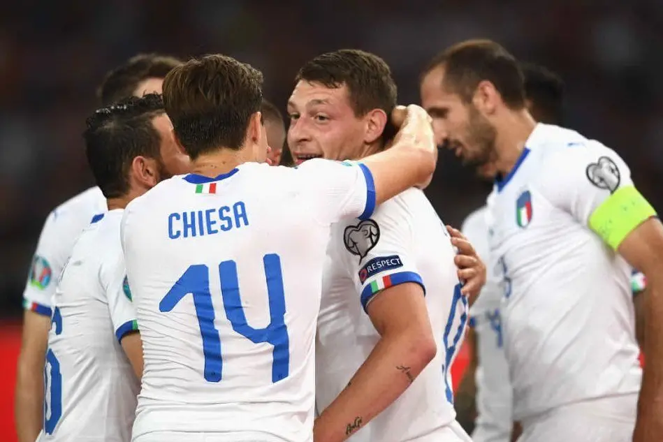 L'esultanza degli azzurri (foto twitter Nazionale italiana)