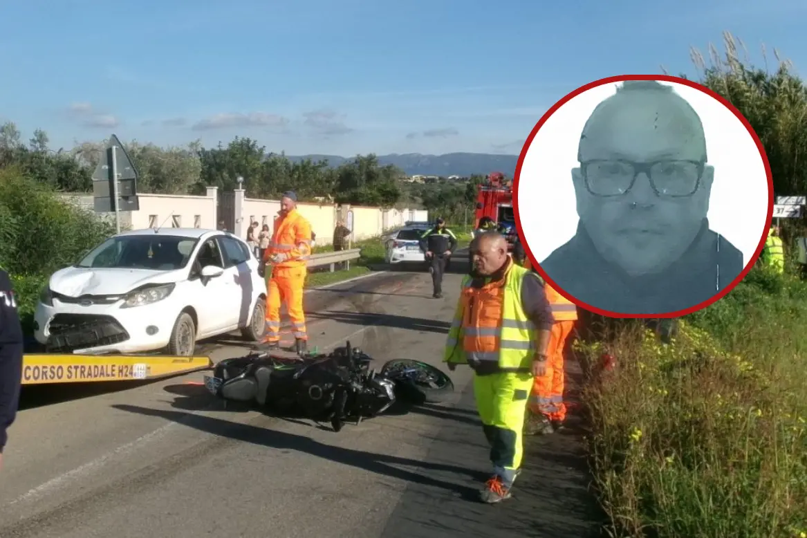 L'incidente costato la vita a Roberto Basciu (nel tondo)