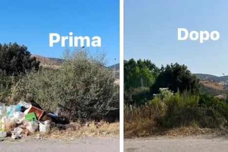 L'intervento di pulizia a Muros (foto concessa)