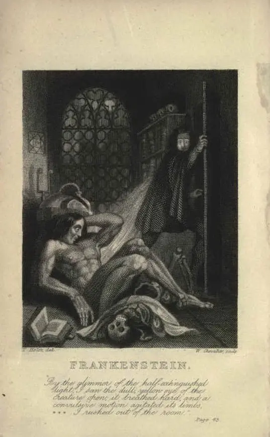 Frankenstein, frontespizio di un'edizione dell'Ottocento