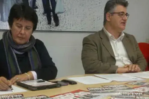 Francesca Ticca e Michele Carrus, rispettivamente segretari generali di Uil e Cgil
