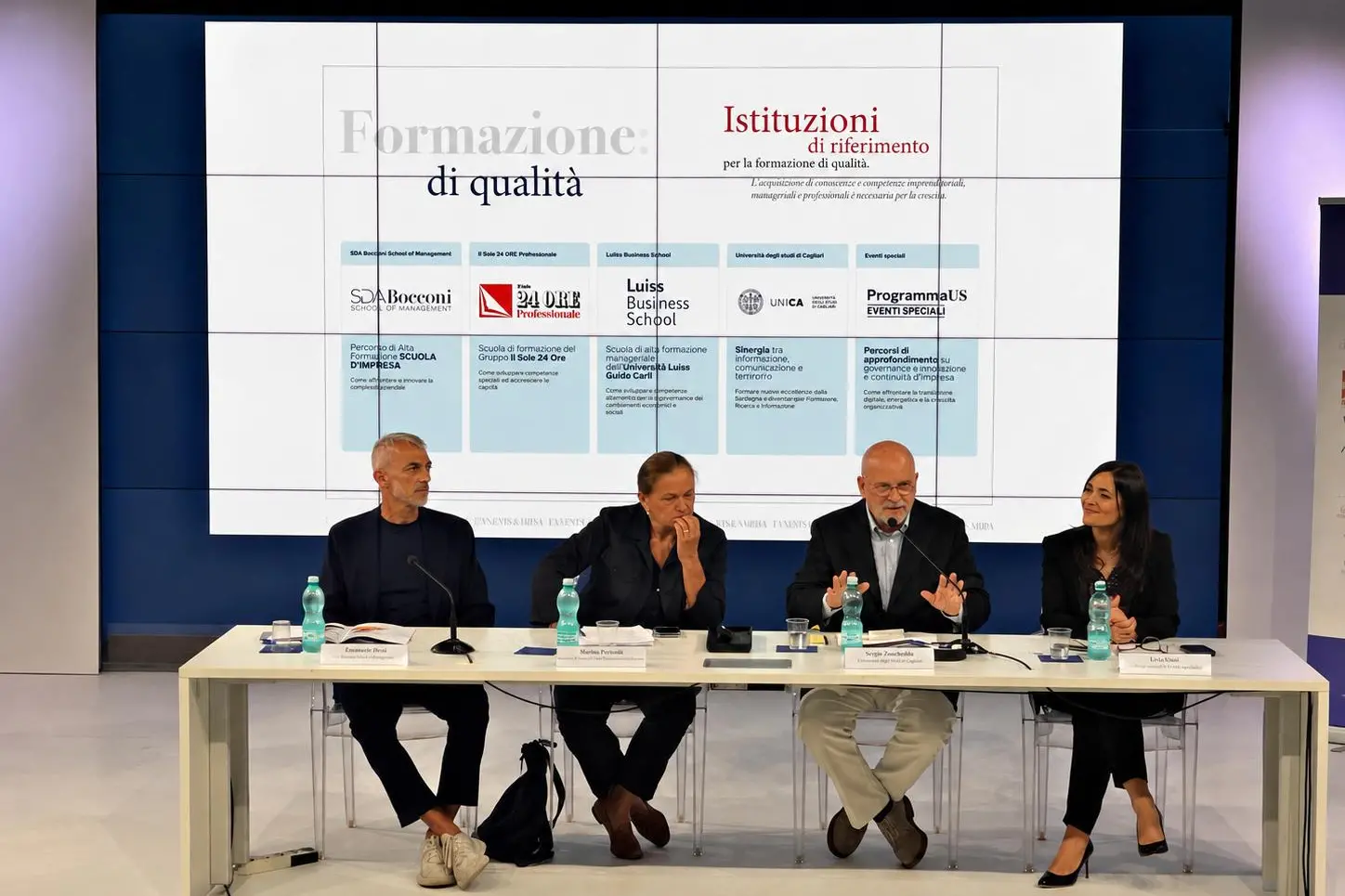 Da sinistra, Emanuele Dessì, Marina Puricelli, Sergio Zuncheddu e Lia Serreli