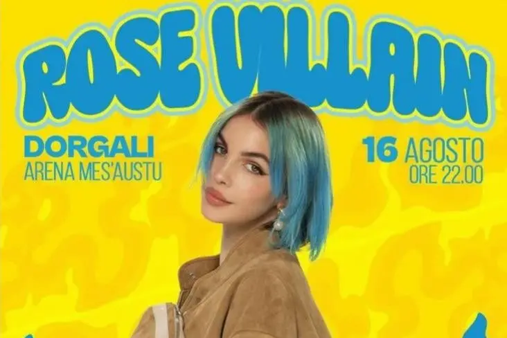 La locandina del concerto di Rose Villain a Dorgali