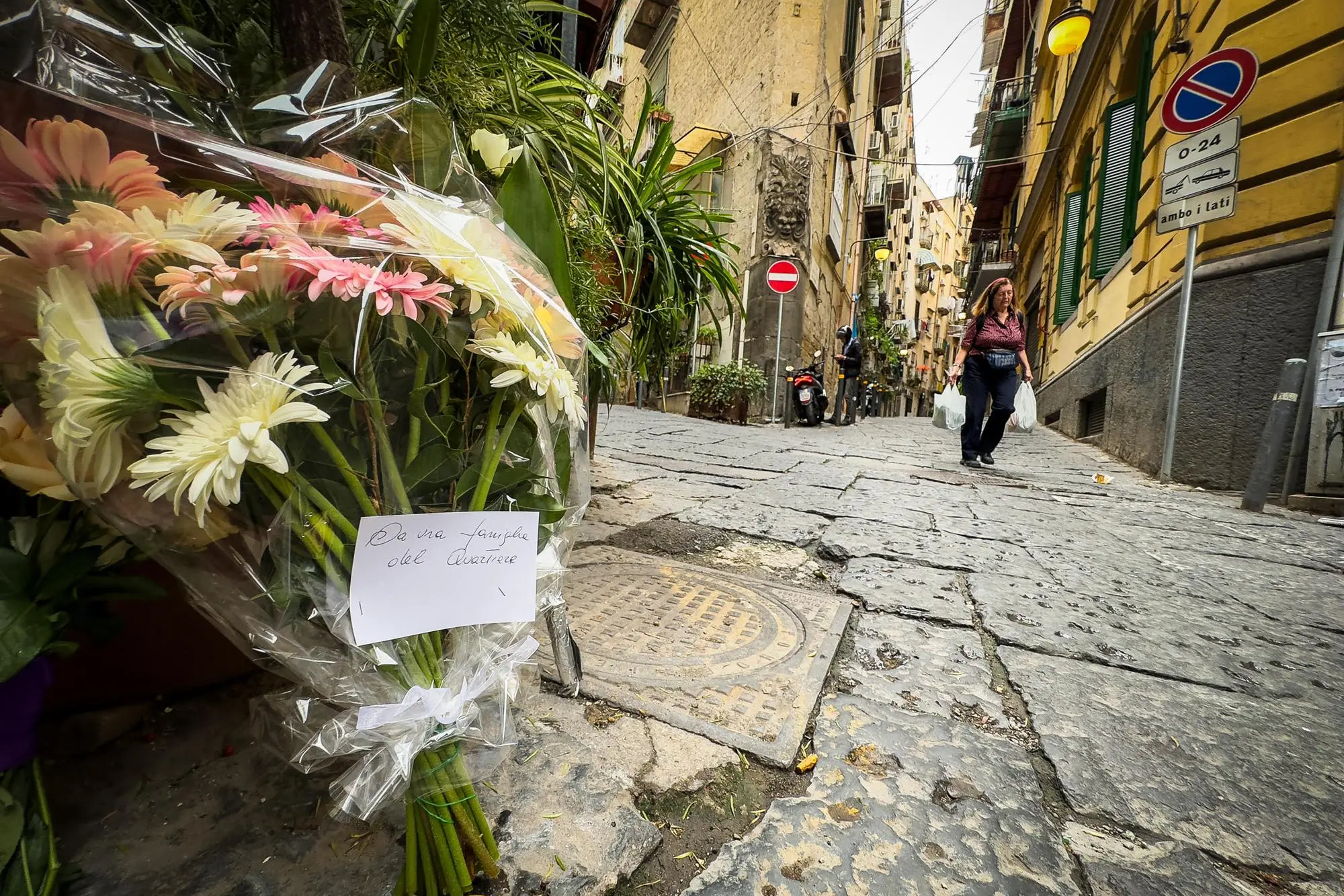 Fiori sul luogo della tragedia (Ansa)