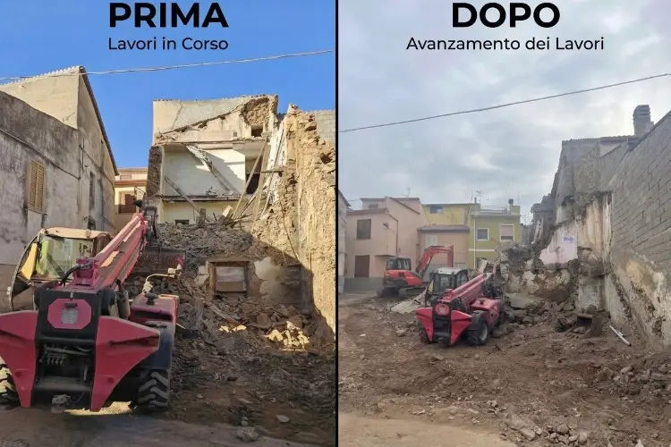 I lavori cominciati a Bono (foto concessa)