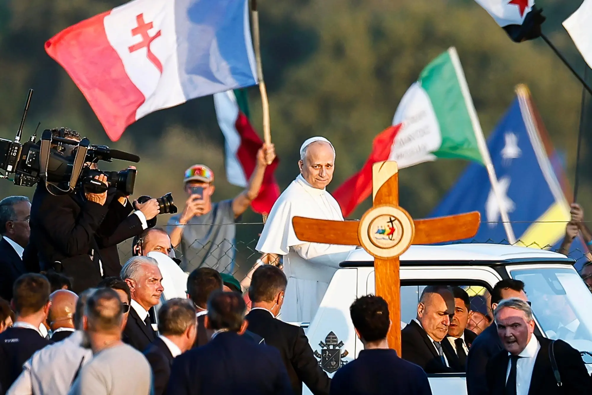 Pope Leo XIV celebrates the prayer vigil for the Jubilee of Youth, at Tor Vergata. in Rome, Italy, 02 August 2025. ANSA/ANGELO CARCONI