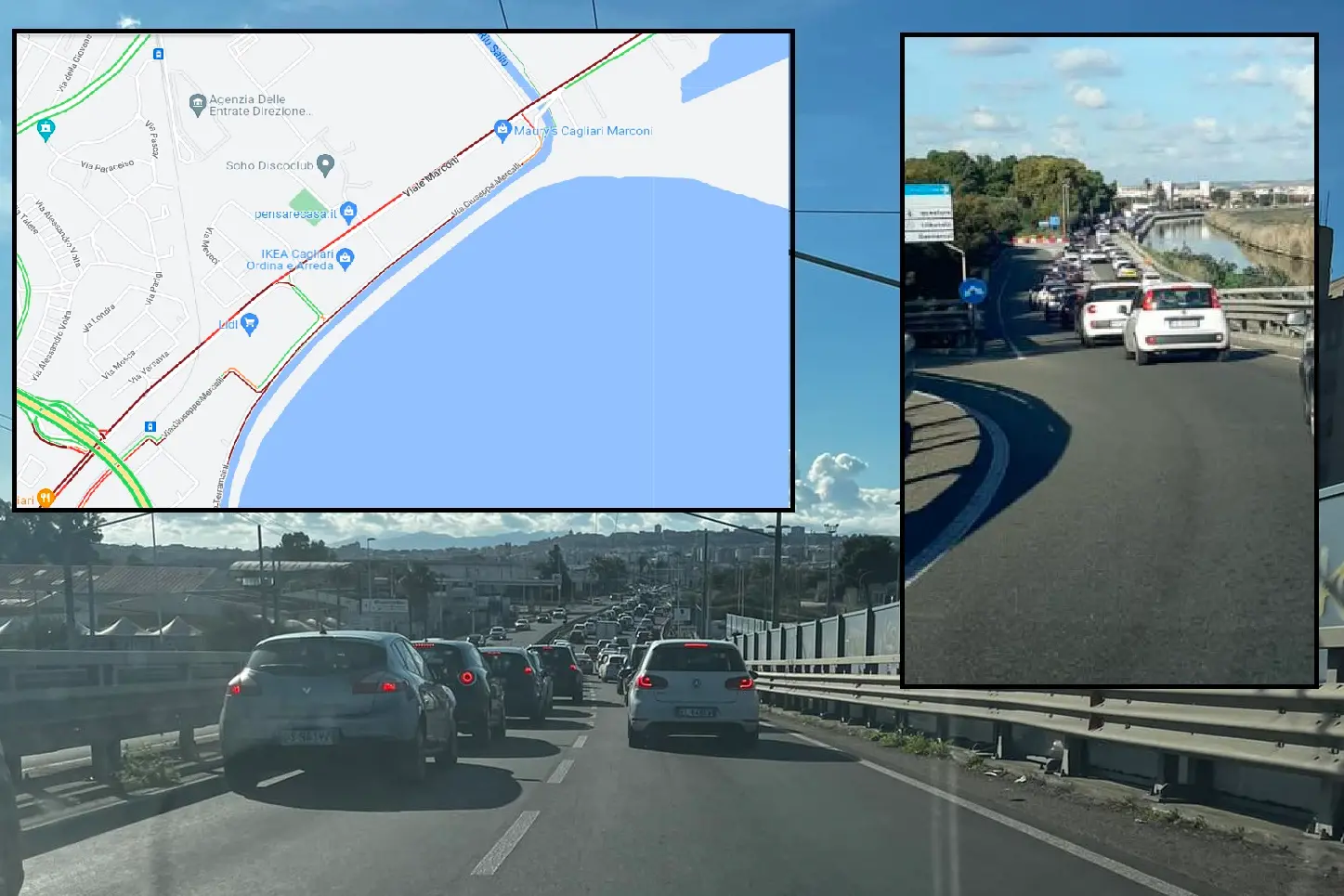 Traffico paralizzato tra Cagliari e Quartu  (L'Unione Sarda)