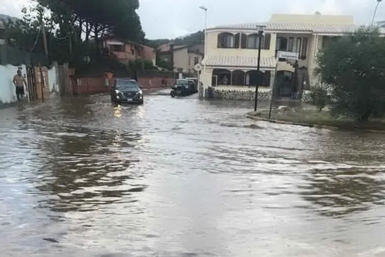 Solanas sott'acqua ad agosto 2018 (foto L'Unione Sarda - Serreli)