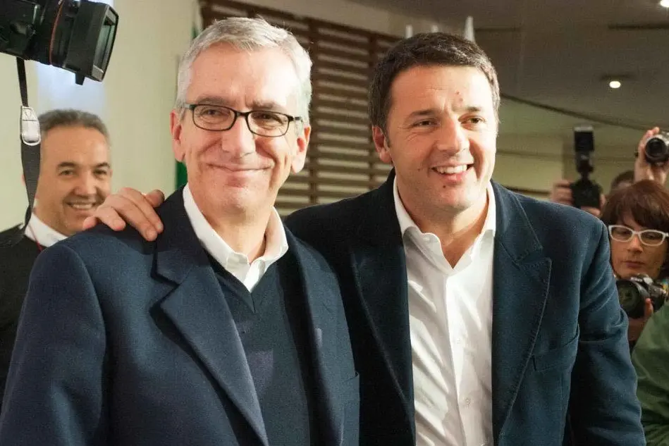 Il governatore Francesco Pigliaru insieme al premier Matteo Renzi