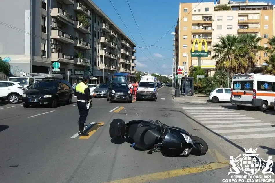 L'incidente (foto Polizia municipale)