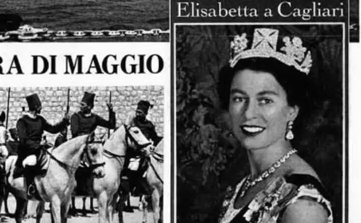 La regina a Cagliari: la pagina de &quot;L'Unione Sarda&quot;