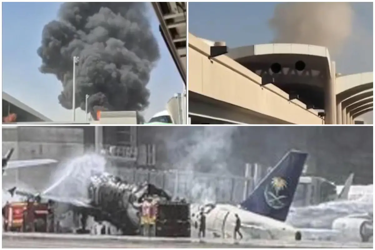 L'aeroporto di Riad dopo l'attacco (Ansa)