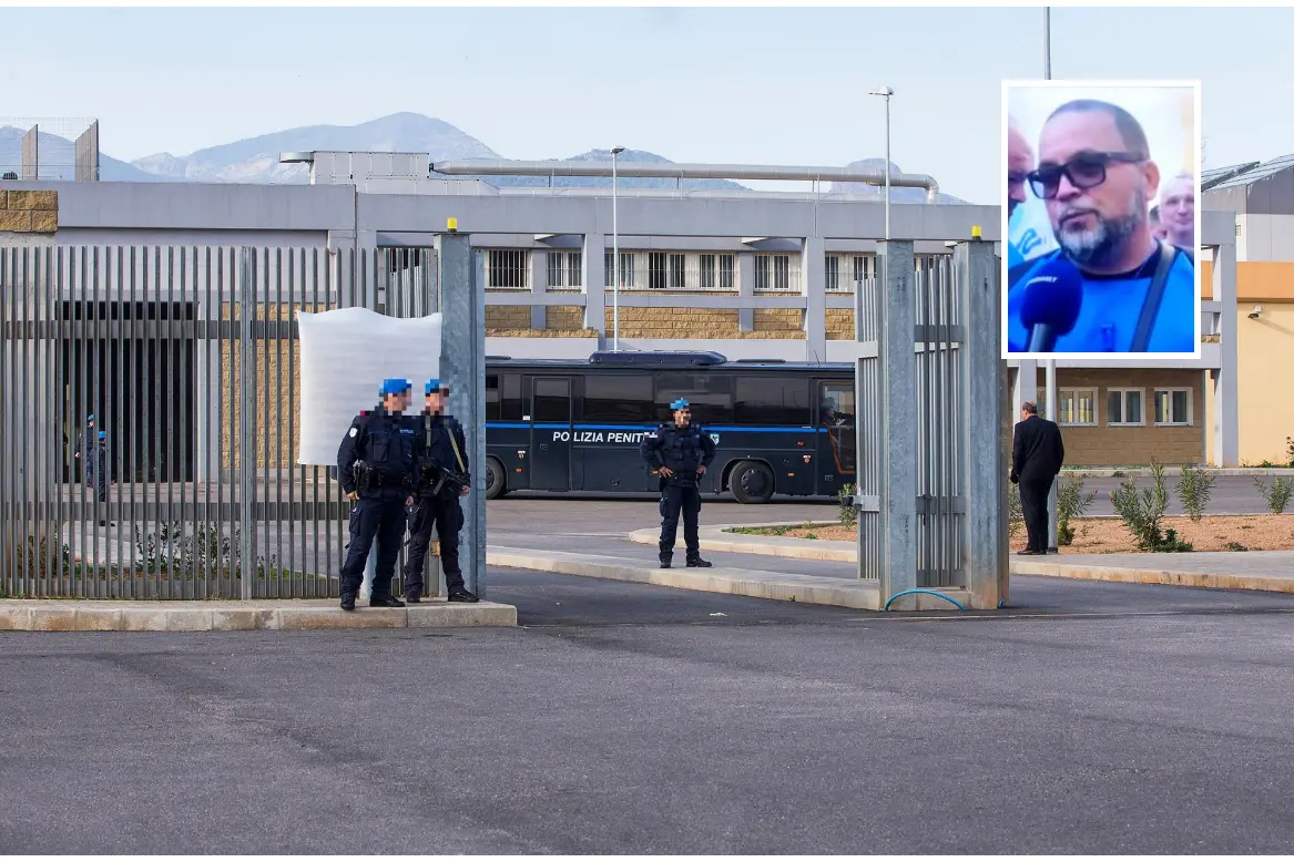Il carcere di Uta e, nel riquadro, Roberto Melis (L'Unione Sarda)
