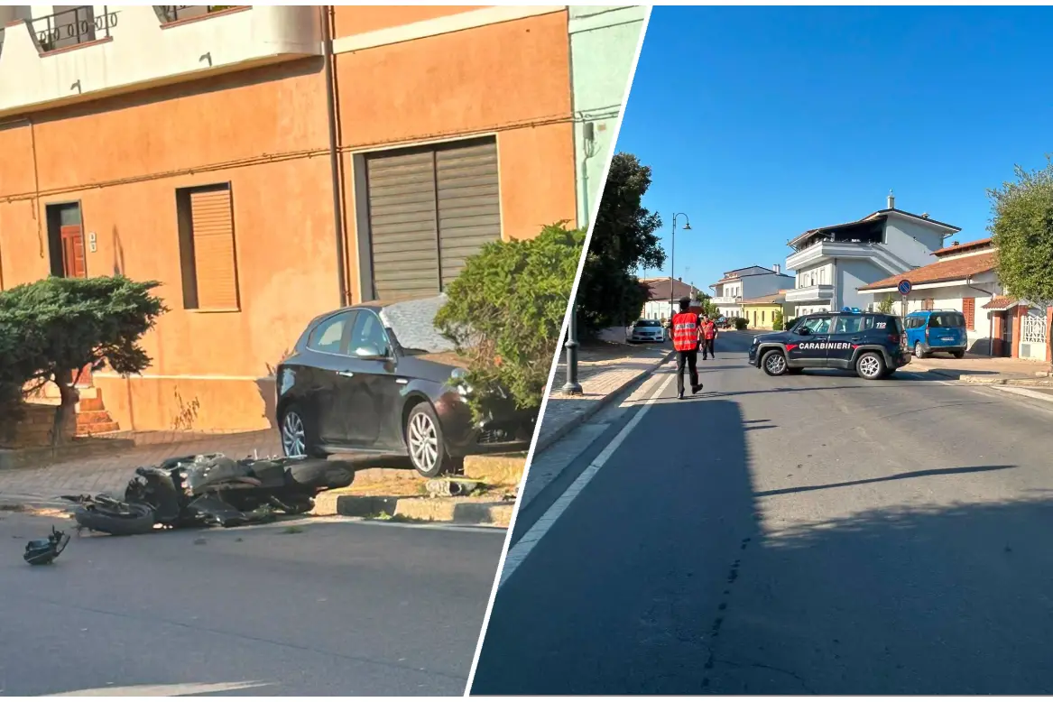 L'incidente a Masainas (foto Murru)