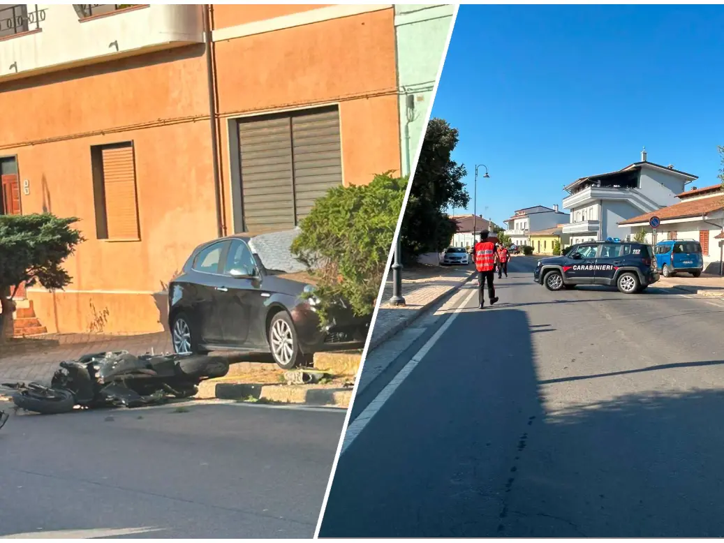 L'incidente a Masainas (foto Murru)
