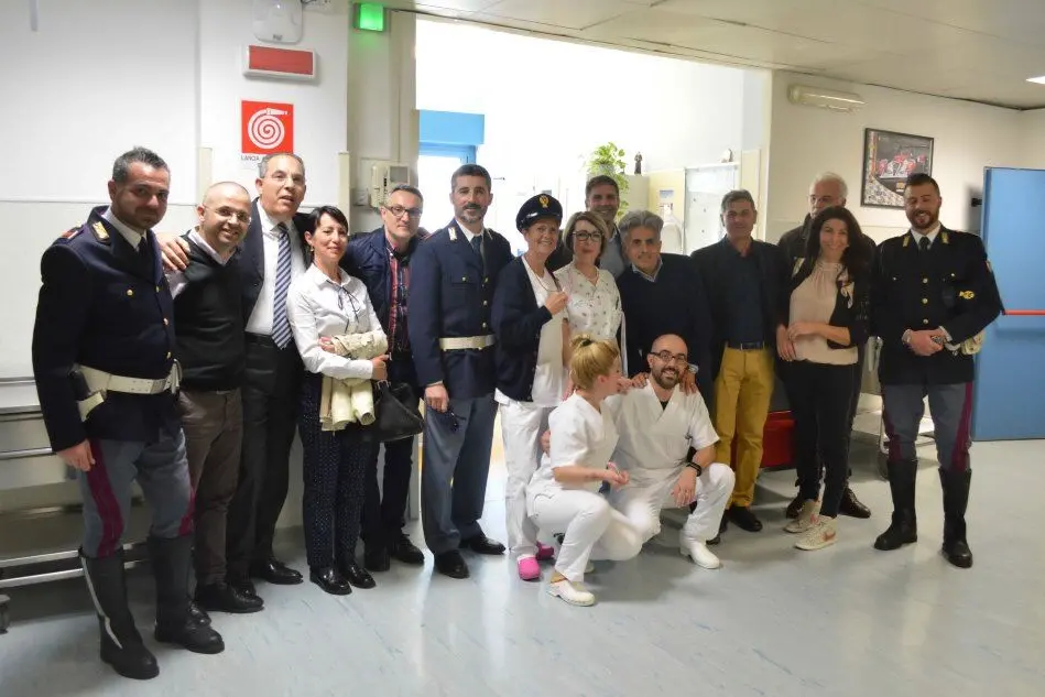 La delegazione che ha fatto visita al Brotzu