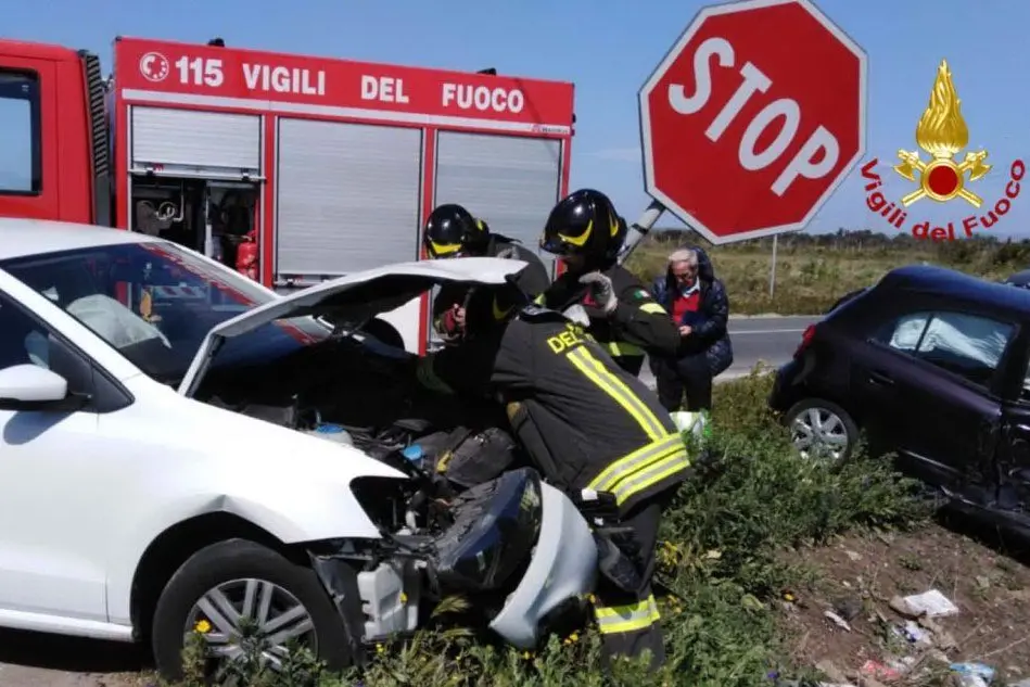 Il luogo dell'incidente (Foto Vigili del fuoco)