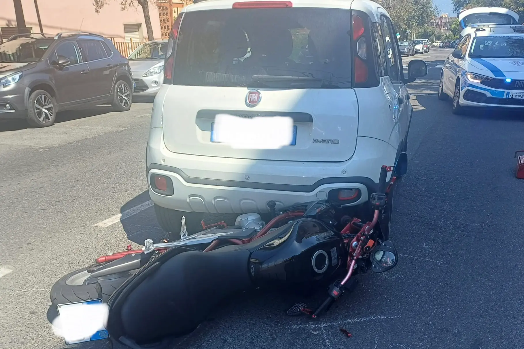 La moto incidentata