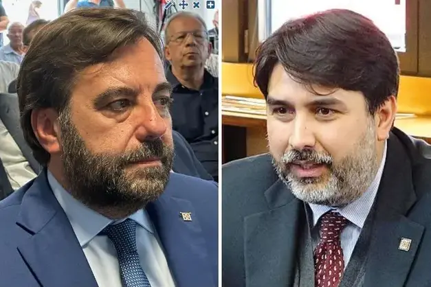 A sinistra Antonio Moro, a destra Christian Solinas (L'Unione Sarda)