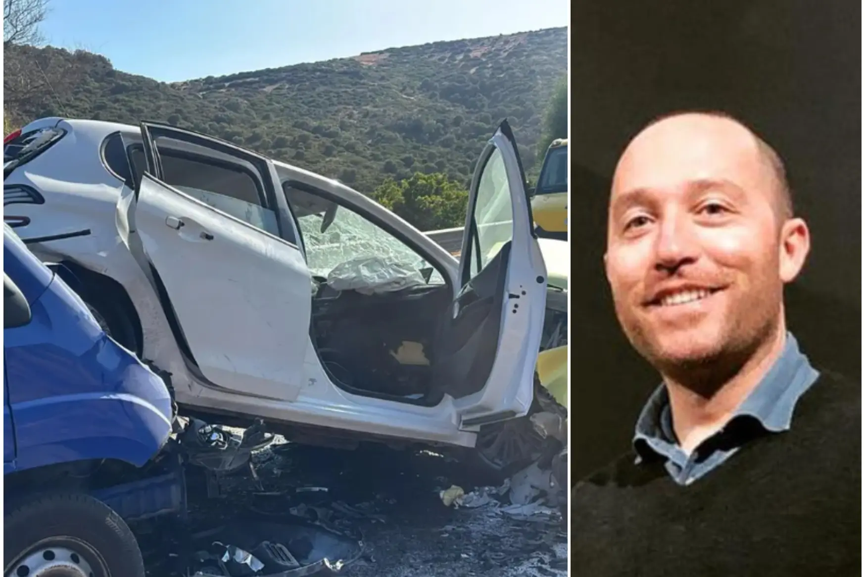 A sinistra l'incidente, a destra la vittima