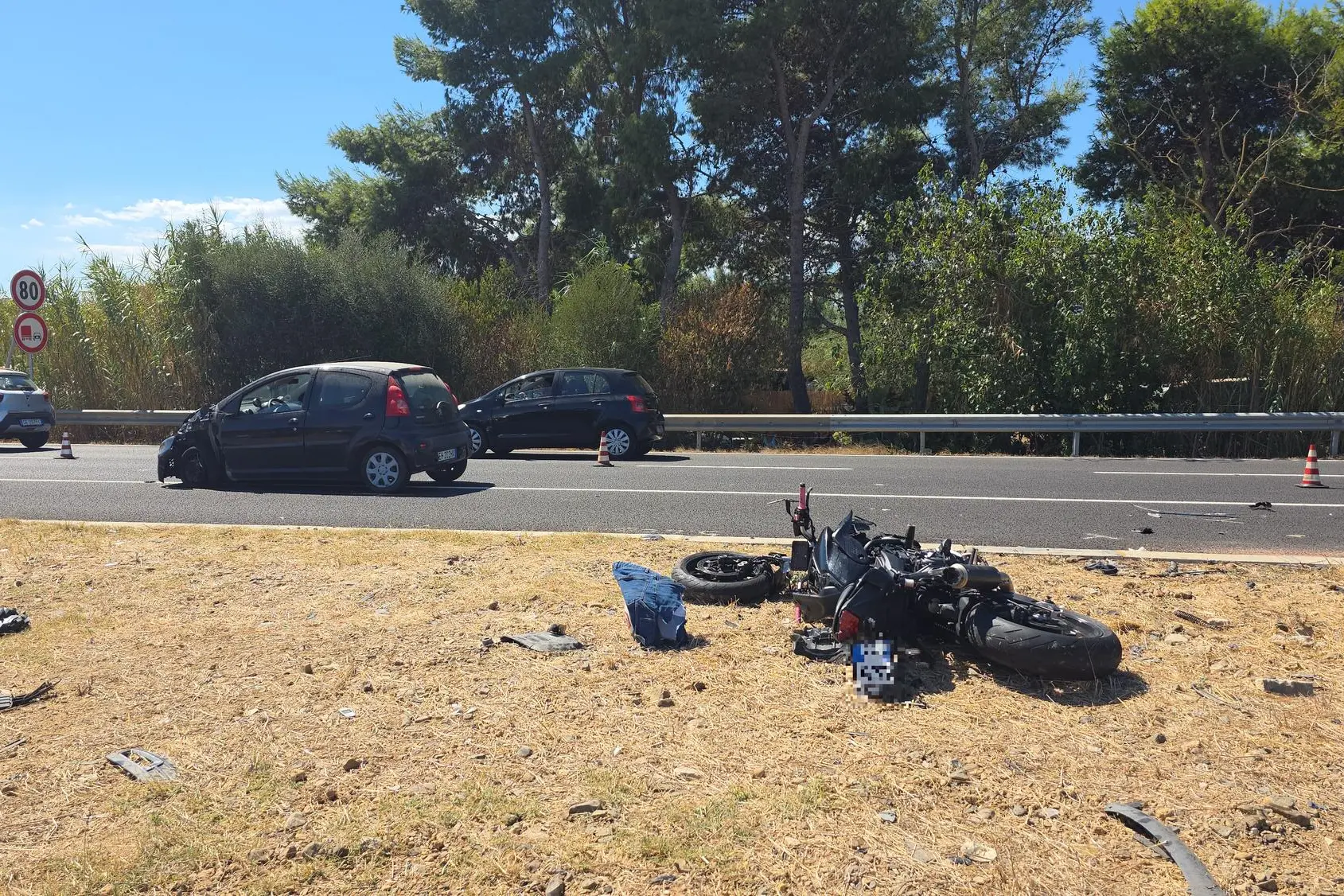 L'incidente a Elmas (foto Saiu)