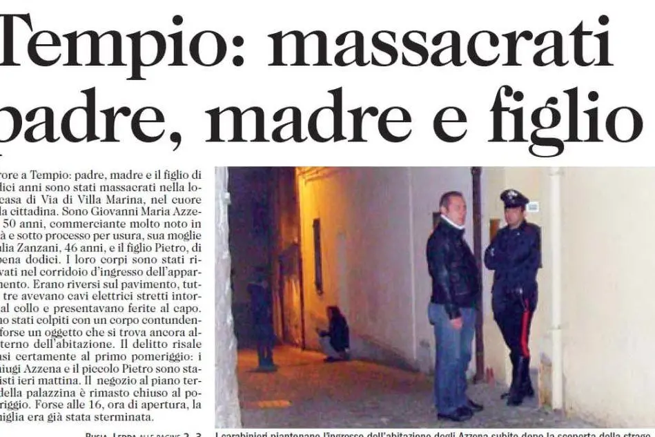 #AccaddeOggi: 18 maggio 2014, L'Unione Sarda apre la prima pagina con il massacro di Tempio