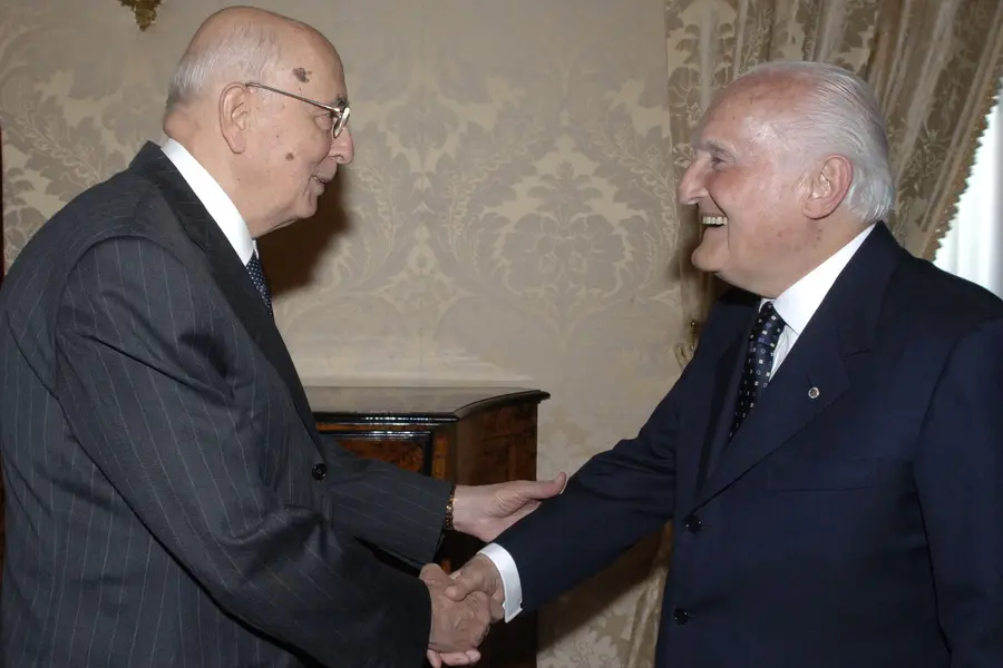 Il Presidente della Repubblica Giorgio Napolitano con il Presidente Emerito della Repubblica Oscar Luigi Scalfaro