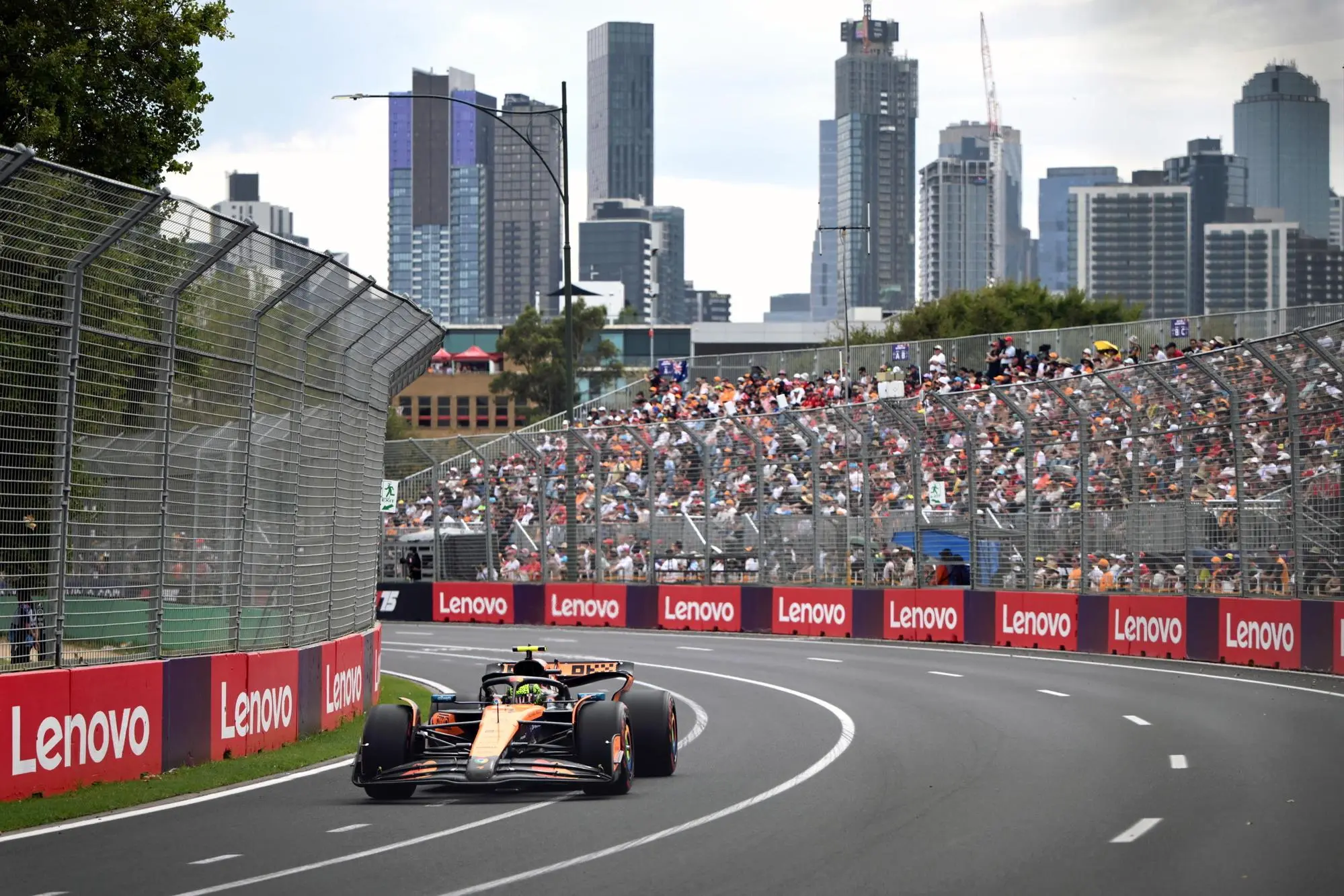 La McLaren di Lando Norris (Ansa)