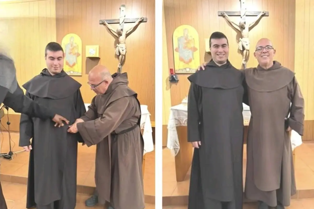 Fra' Damiano con padre Gabriele Biccai a Trento