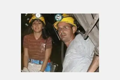 Elisabetta Fois e Ginmatteo Sabiu in miniera