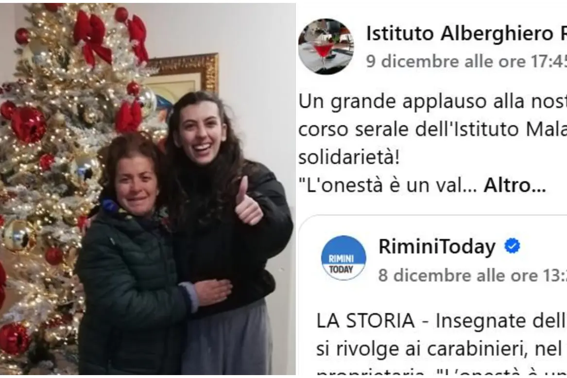 Il post dell'istituto alberghiero Malatesta per raccontare la vicenda