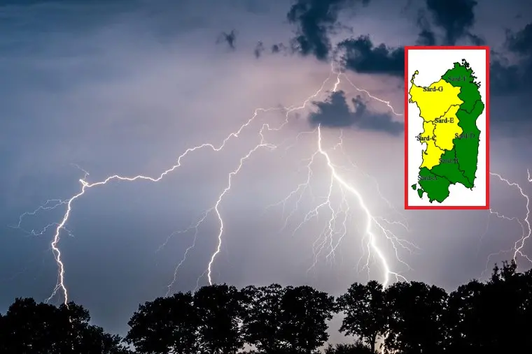 L'allerta meteo per temporali in Sardegna