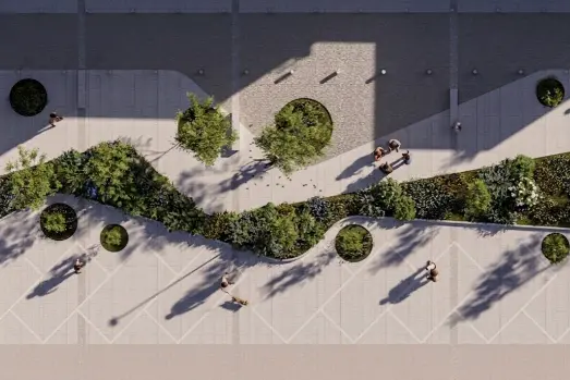 Rendering di piazza Bazzoni a Porto Torres (foto concessa)