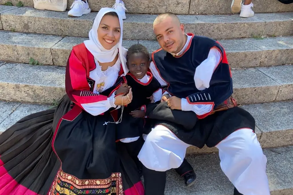 Sara Ladu, Marco Patteri and little Mouhamed Fall (photo granted)