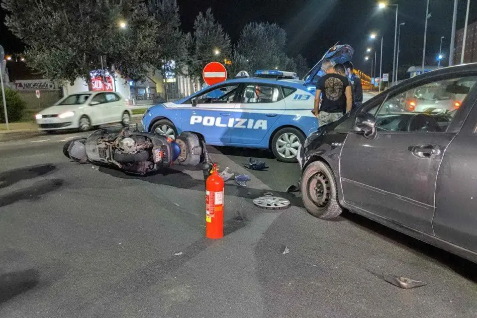 L'incidente (foto L'Unione Sarda - Sanna)