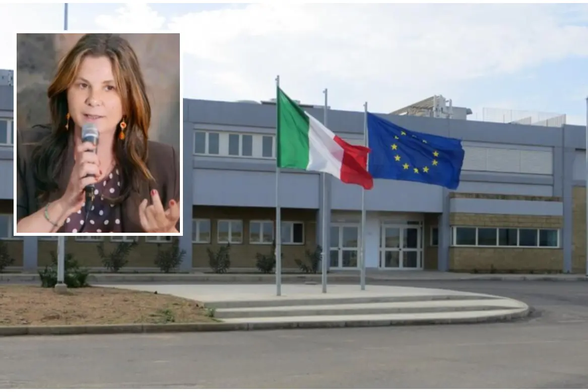 Uta Prison (Ansa). In the inset, Irene Testa.