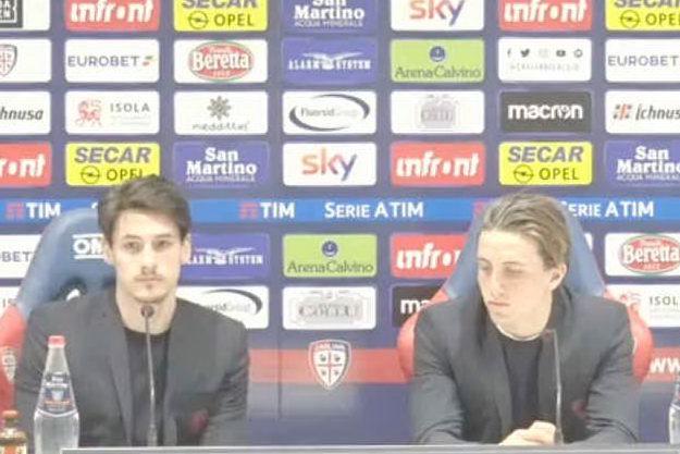 Calcio, il Cagliari presenta i giovani Leverbe e Pellegrini