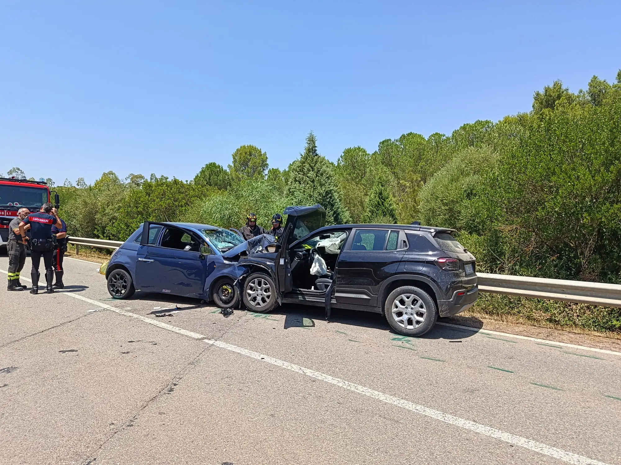 Le auto coinvolte nell'incidente mortale sulla Sp2 (Foto: Angelo Cucca)